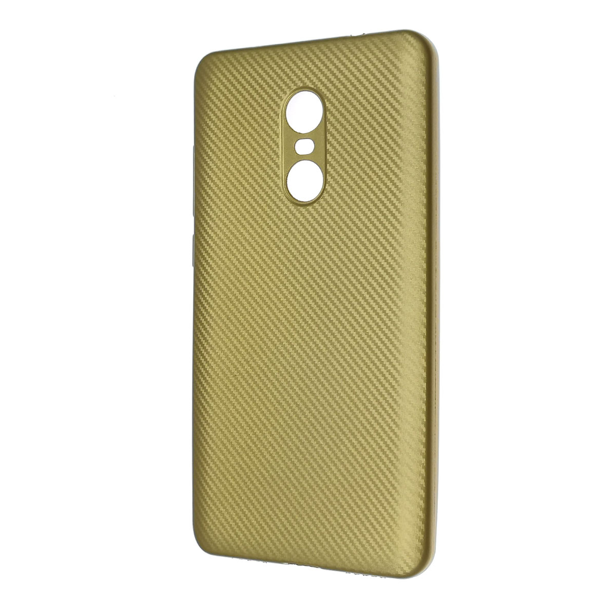 Чехол накладка для XIAOMI Redmi Note 4X, силикон, карбон, цвет золотистый.