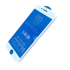 Защитное стекло 10D для APPLE iPhone 6, 6G, 6S, цвет окантовки белый