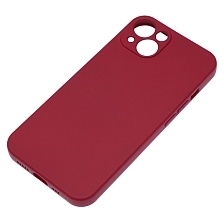 Чехол накладка NANO для APPLE iPhone 13 (6.1"), защита камеры, силикон, бархат, цвет бордовый