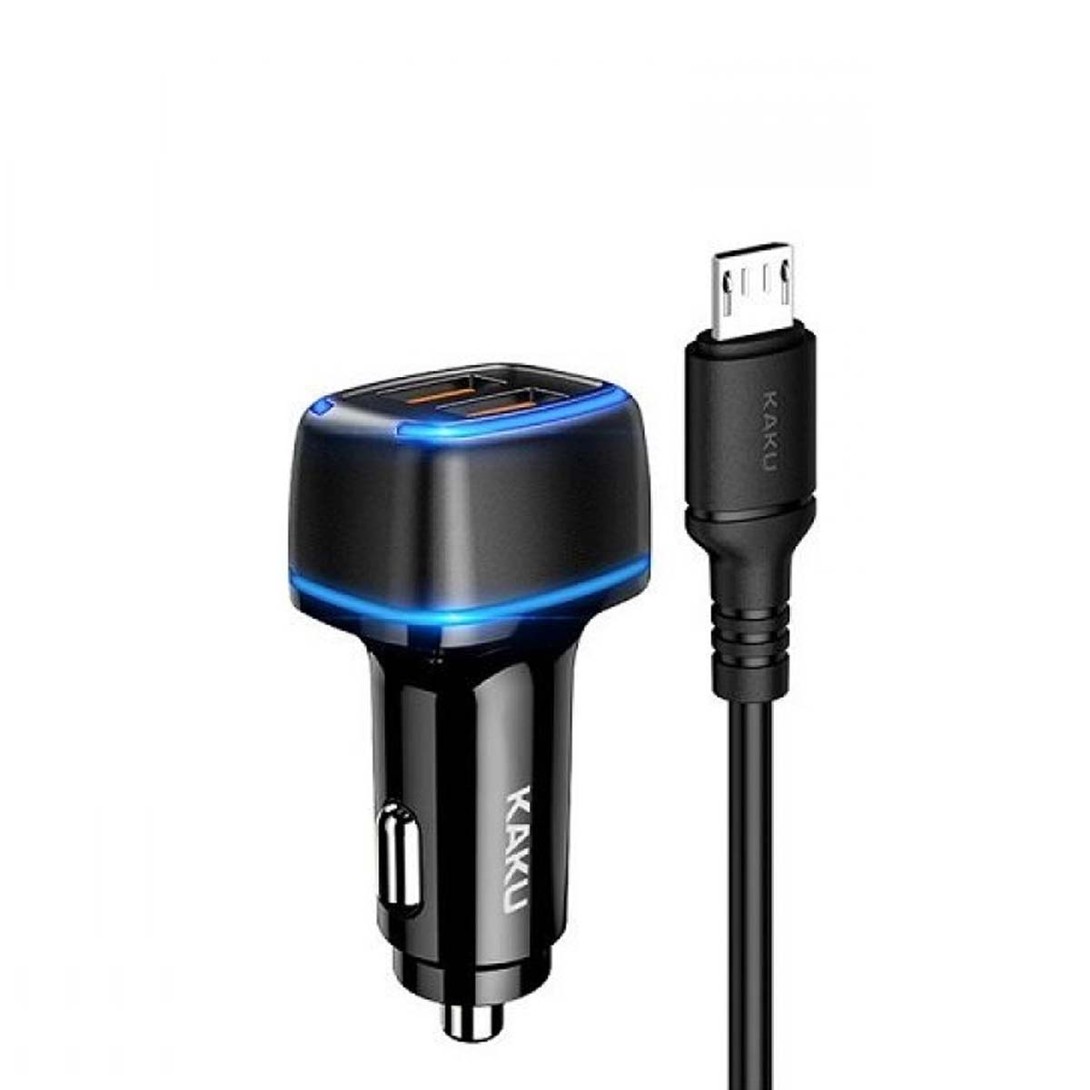 АЗУ (Автомобильное зарядное устройство) KAKU KSC-528 c кабелем Micro USB, 2 USB, 2.8А, длина 1 метр, цвет черный