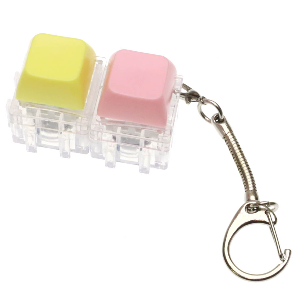 Брелок светящиеся клавиши антистресс, цвет розово желтый (комплект из 2 штук)