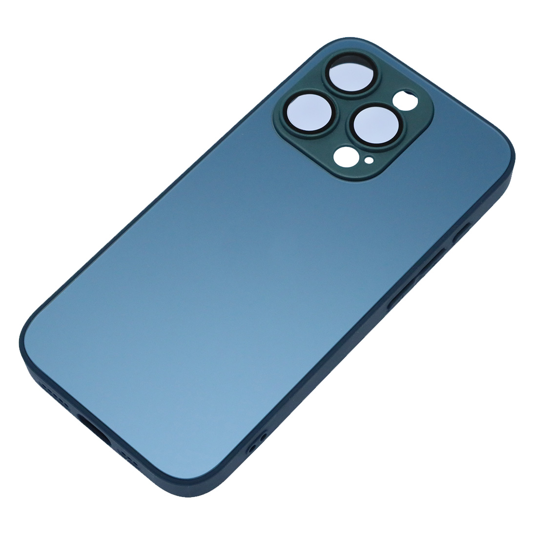 Чехол накладка AG Glass case для APPLE iPhone 15 Pro (6.1"), силикон, пластик, защита камеры, цвет синий
