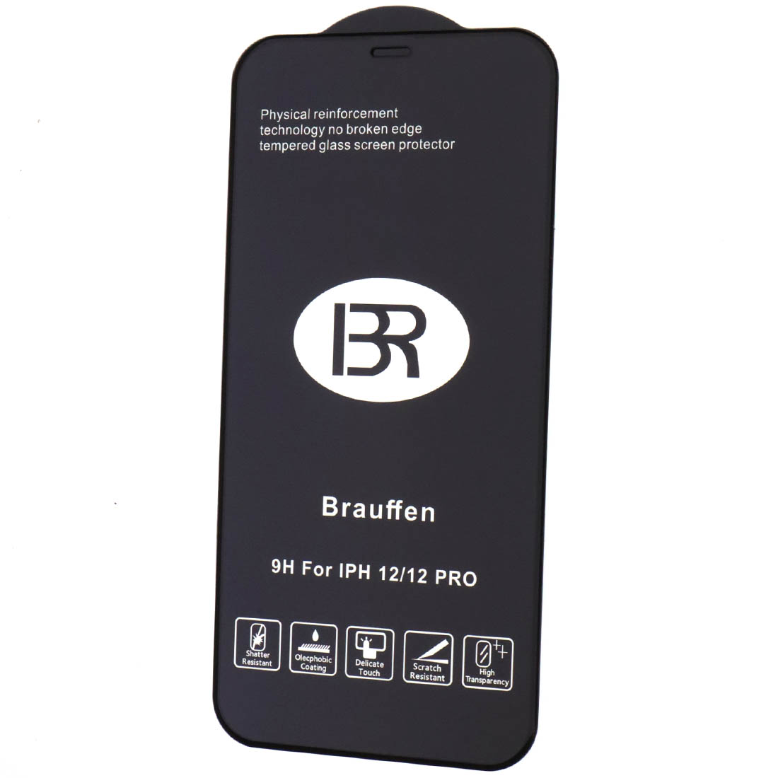 Защитное стекло 5D BRAUFFEN для APPLE iPhone 12, 12 Pro (6.1"), AAA класс, цвет окантовки черный Защитное стекло 5D BRAUFFEN для APPLE iPhone 12, 12 Pro (6.1"), AAA класс, цвет окантовки черный