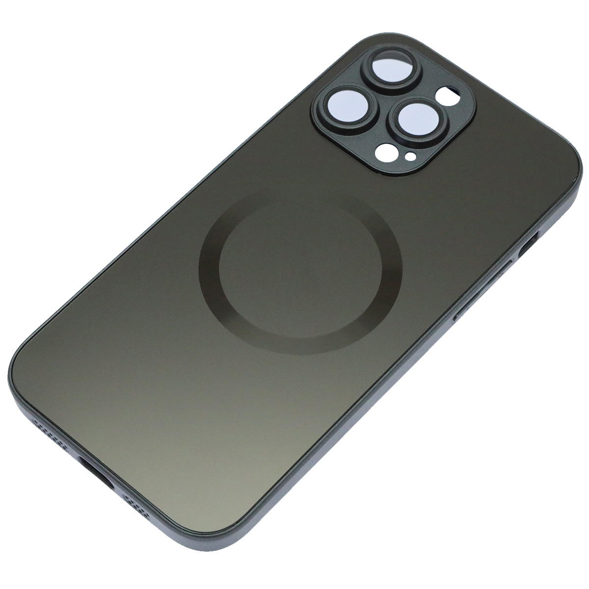 Чехол накладка с поддержкой MagSafe для APPLE iPhone 14 Pro Max (6.7"), защита камеры, силикон, пластик, цвет темно серый