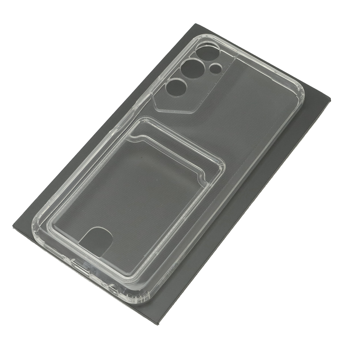 Чехол накладка CARD CASE для TECNO Pova Neo 2, силикон, отдел для карт, цвет прозрачный