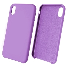 Чехол накладка Silicon Case для APPLE iPhone XR, силикон, бархат, цвет фиолетовый.