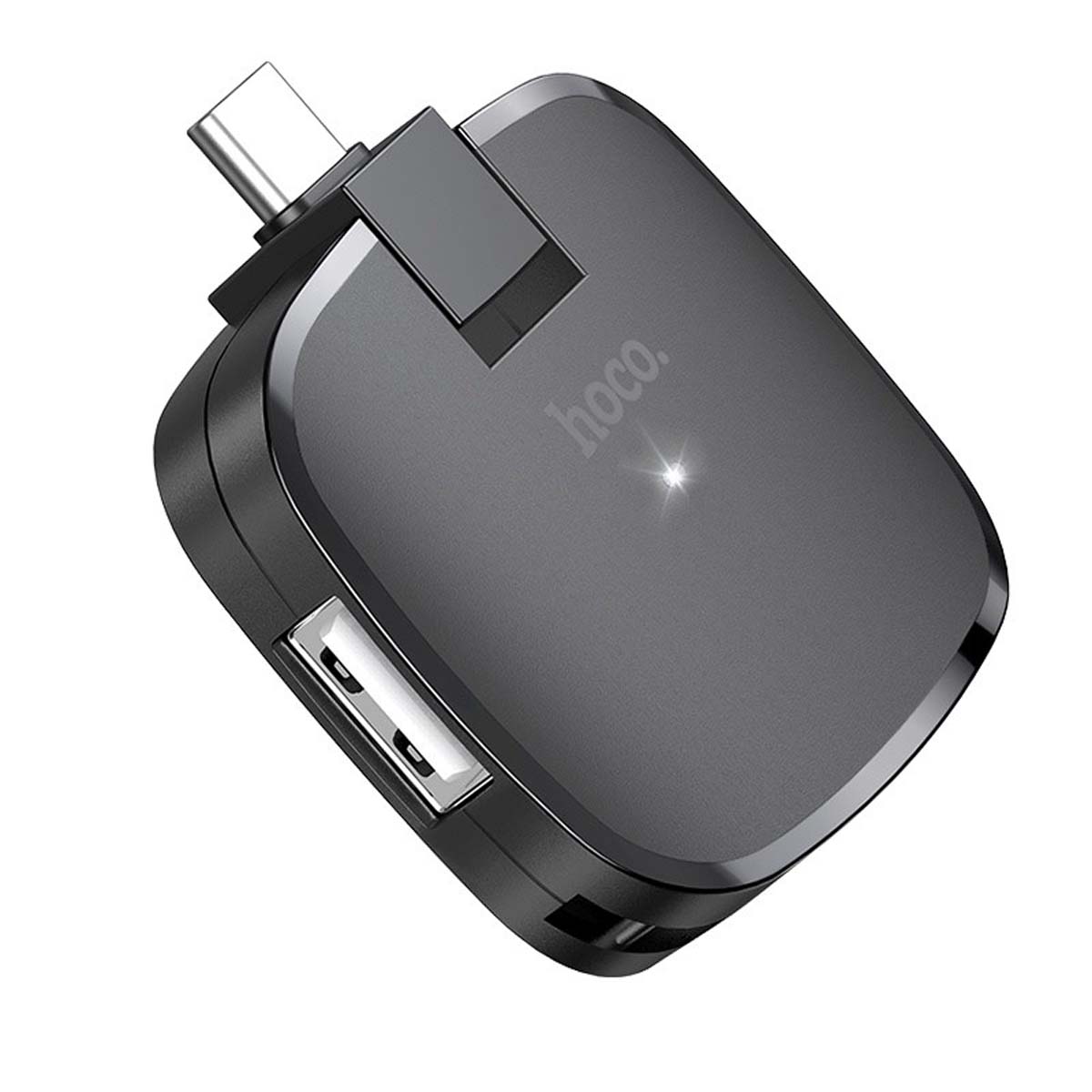 Переходник, хаб концентратор HOCO HB11 USB Type C на 3 USB, цвет черный