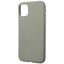 Чехол накладка GPS для APPLE iPhone 11, силикон, матовый, цвет светло серый