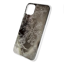 Чехол накладка для APPLE iPhone 11 2019, силикон, рисунок снежинки.