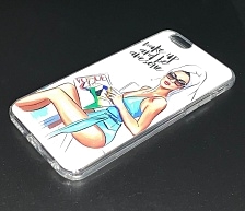 Чехол накладка для APPLE iPhone 6, 6S, силикон, рисунок девушка VOGUE Wake.