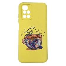Чехол накладка для XIAOMI Redmi 10 (2021), Redmi 10 (2022), защита камеры, силикон, бархат, рисунок Чашка