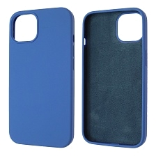 Чехол накладка Silicon Case для APPLE iPhone 13 (6.1), силикон, бархат, цвет синий