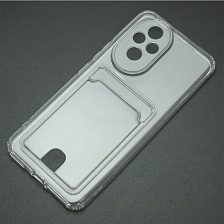 Чехол накладка CARD CASE для HUAWEI Honor 200, силикон, отдел для карт, цвет прозрачный Чехол накладка CARD CASE для HUAWEI Honor 200, силикон, отдел для карт, цвет прозрачный