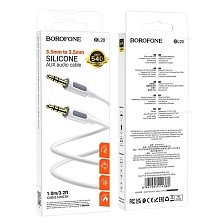 Кабель AUX BOROFONE BL20 True Jack 3.5 мм (папа) на Jack 3.5 мм (папа), длина 1 метр, цвет белый