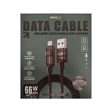 Кабель REMAX C01-AC66W USB Type C, 66W, 6A, длина 1.2 метра, Led дисплей, цвет черный