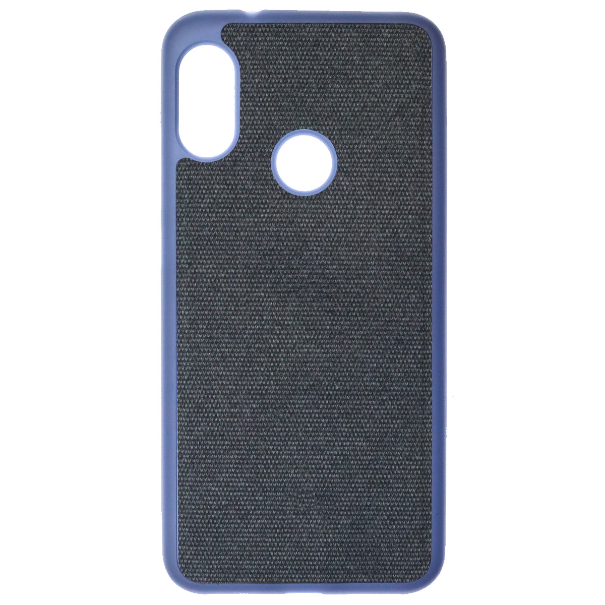 Чехол накладка для XIAOMI Redmi 6 Pro, Mi A2 Lite, силикон, ткань, экокожа, цвет темно синий