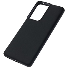 Чехол накладка Kevlar для SAMSUNG Galaxy S21 Ultra (SM-G998), силикон, бархат, цвет черный