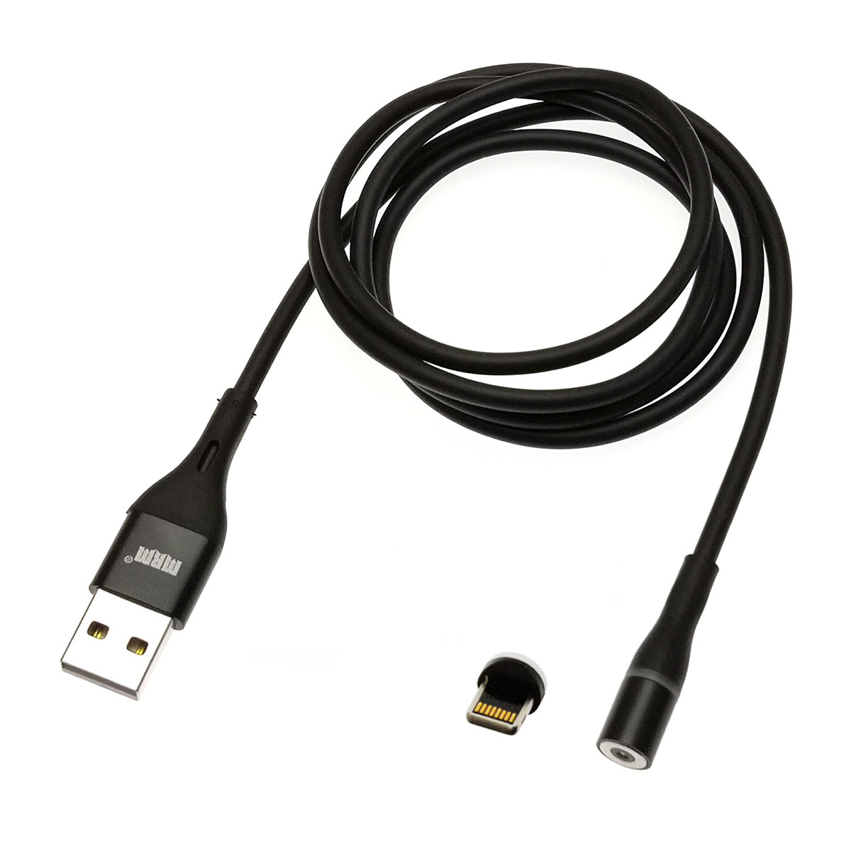 Магнитный зарядный кабель MRM 360i, длина 1 метр, с магнитной насадкой APPLE Lightning 8-pin, цвет черный Магнитный зарядный кабель MRM 360i, длина 1 метр, с магнитной насадкой APPLE Lightning 8-pin, цвет черный