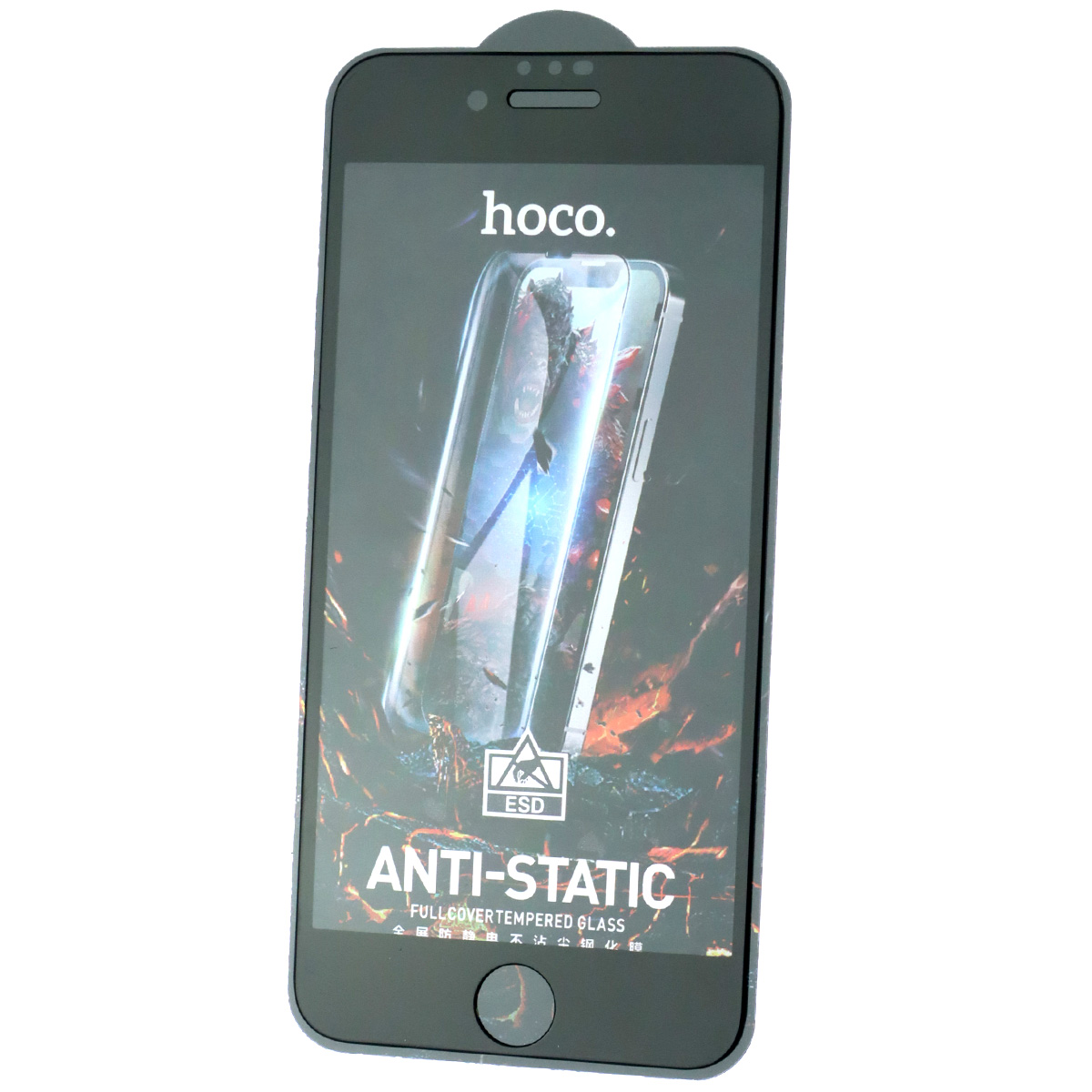 Защитное стекло HOCO G10 Anti-static для APPLE iPhone 7, iPhone 8, цвет окантовки черный