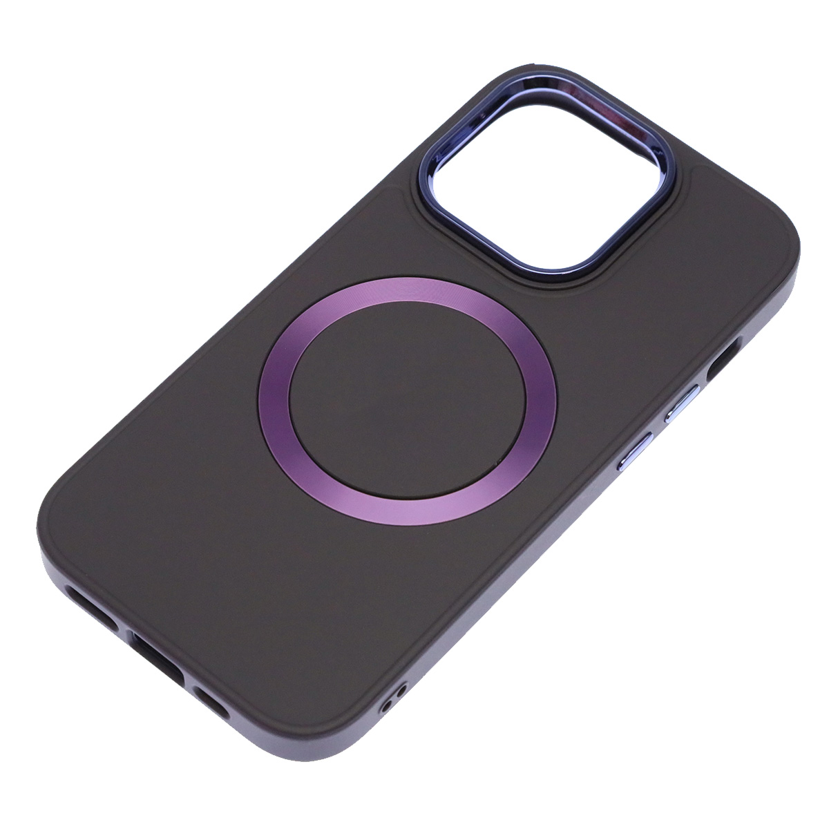 Чехол накладка с поддержкой MagSafe для APPLE iPhone 14 Pro (6.1"), силикон, пластик, цвет темно фиолетовый