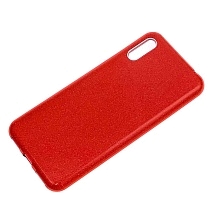 Чехол накладка Shine для HUAWEI Honor Play 8A, силикон, блестки, цвет красный.