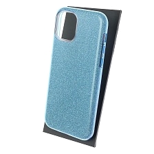 Чехол накладка Shine для APPLE iPhone 11 Pro 2019, силикон, блестки, цвет голубой.