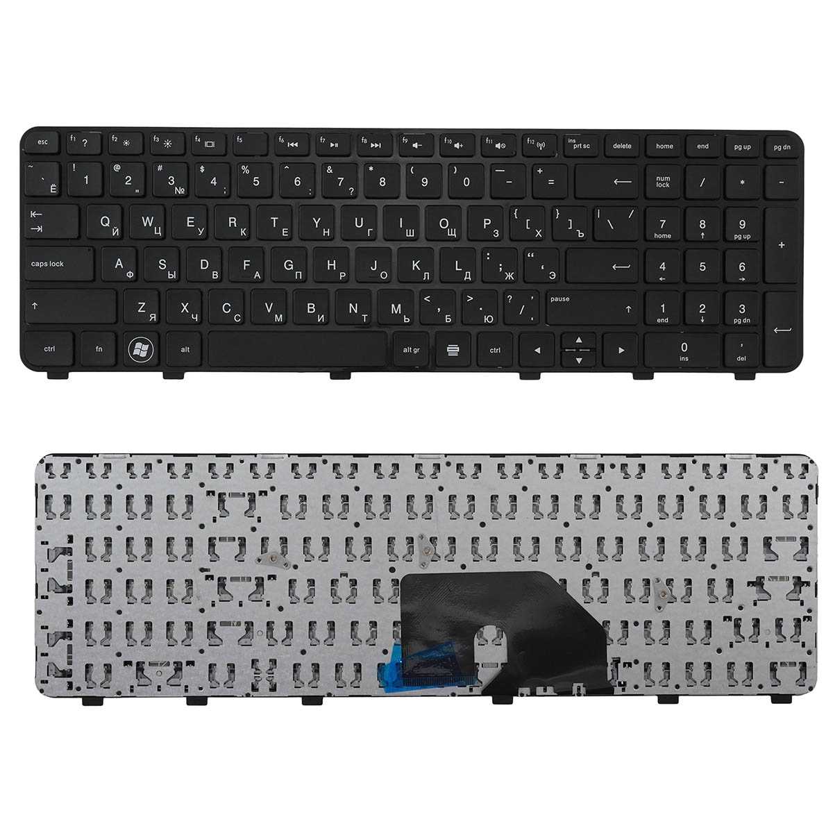 Клавиатура для ноутбука HP Pavilion DV6-6000 DV6-6100 DV6-6200 DV6-6B00 DV6-6C00 DV6-6090, с рамкой, цвет черный