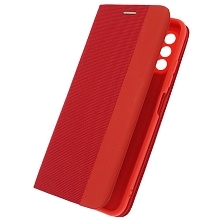 Чехол книжка MESH для XIAOMI POCO M3 Pro, XIAOMI Redmi Note 10T, Redmi Note 10 5G, текстиль, силикон, бархат, визитница, цвет красный
