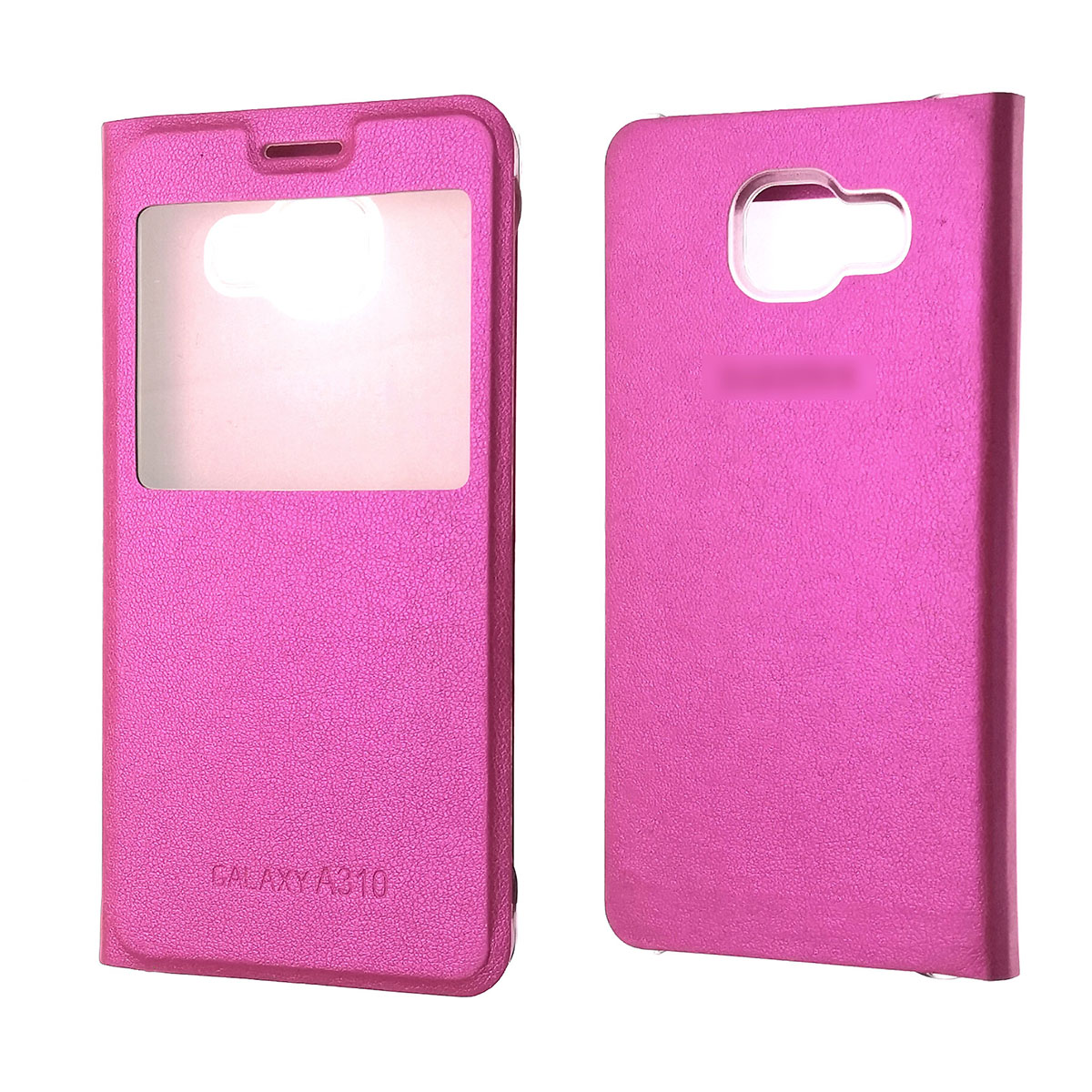 Чехол книжка S View Cover для SAMSUNG Galaxy A3 2016 (SM-A310), цвет малиновый.