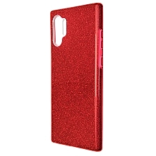 Чехол накладка Shine для SAMSUNG Galaxy Note 10 Plus (SM-N975), силикон, блестки, цвет красный