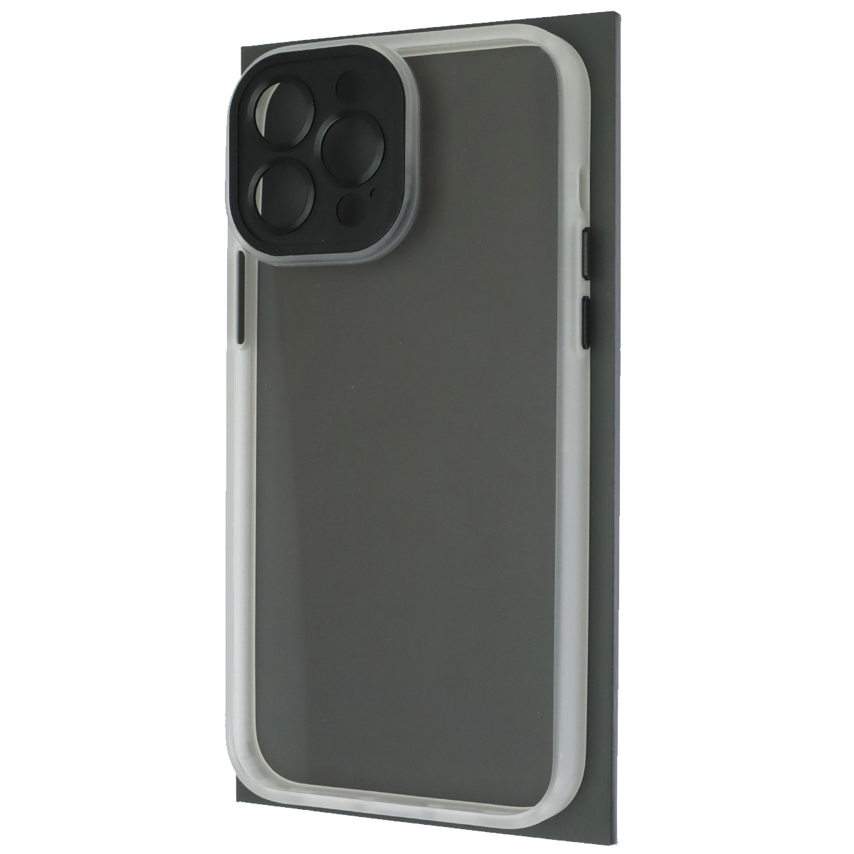 Чехол накладка для APPLE iPhone 13 Pro Max, защита камеры, силикон, прозрачный, цвет окантовки прозрачно черный