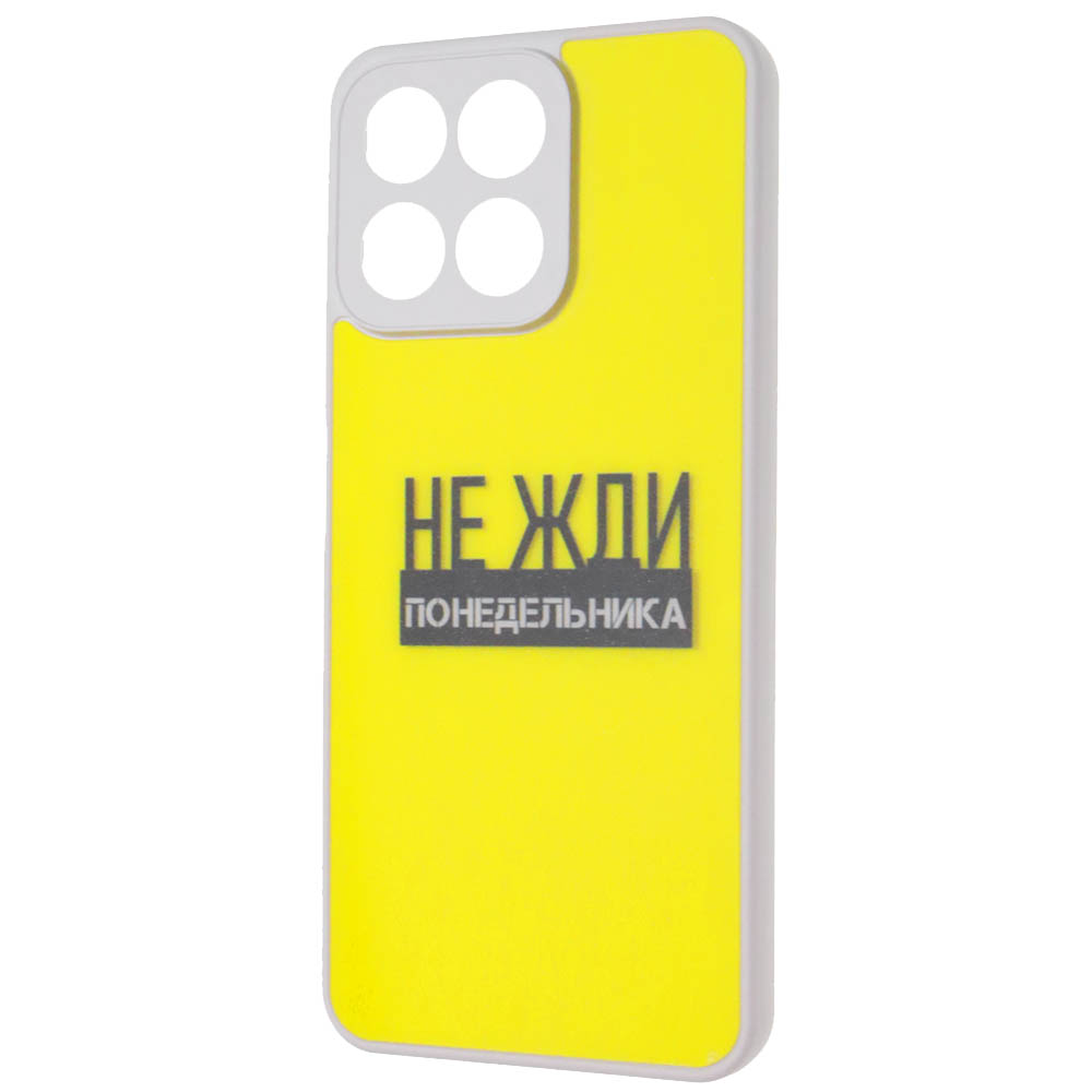 Чехол накладка для Honor X7c, пластик, силикон, защита камеры, рисунок НЕ ЖДИ понедельника
