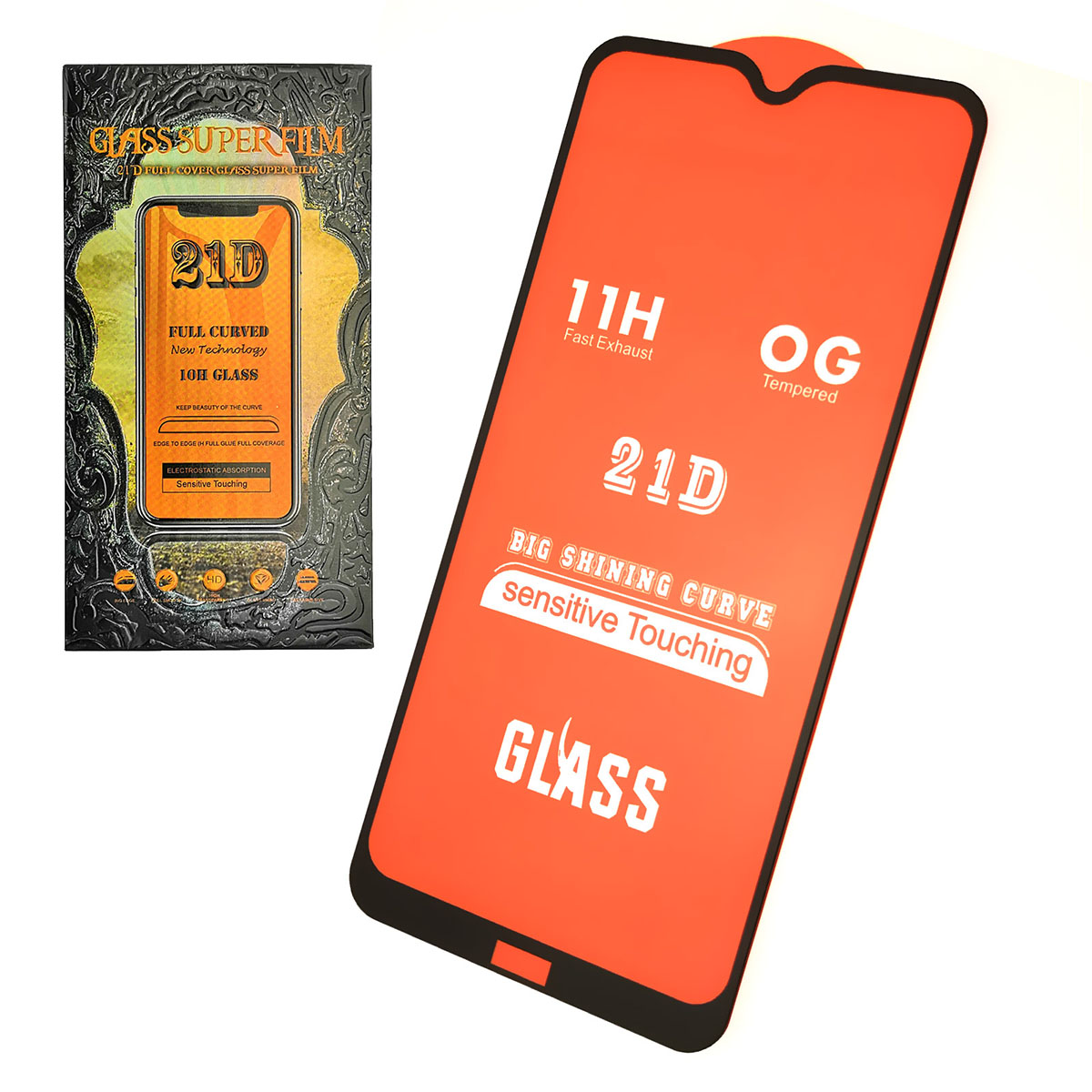 Защитное стекло "21D" FULL GLUE для XIAOMI Redmi 8, цвет окантовки черный Защитное стекло "21D" FULL GLUE для XIAOMI Redmi 8, цвет окантовки черный