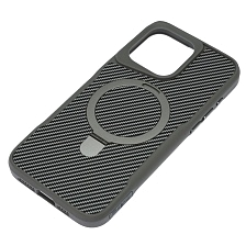 Чехол накладка Sky Armor с поддержкой MagSafe для APPLE iPhone 15 Pro Max, подставка, карбон, цвет серый Чехол накладка Sky Armor с поддержкой MagSafe для APPLE iPhone 15 Pro Max, подставка, карбон, цвет серый