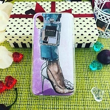 Чехол накладка для APPLE iPhone X, XS, силикон, рисунок CHANEL Titanic ножки.