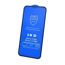 Защитное стекло 10D для APPLE iPhone X, iPhone XS, iPhone 11 Pro, цвет окантовки черный