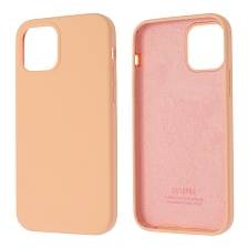 Чехол накладка Silicon Case для APPLE iPhone 12, iPhone 12 Pro, силикон, бархат, цвет персиковый Чехол накладка Silicon Case для APPLE iPhone 12, iPhone 12 Pro, силикон, бархат, цвет персиковый