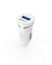 АЗАЗУ (Автомобильное зарядное устройство) с кабелем Lightning 8 pin LDNIO DL-C12, 1 USB 2,1А, цвет белый | Распродажа по 390