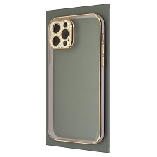 Чехол накладка для APPLE iPhone 12 Pro (6.1"), силикон, пластик, стразы, защита камеры, цвет окантовки светло фиолетовый Чехол накладка для APPLE iPhone 12 Pro (6.1"), силикон, пластик, стразы, защита камеры, цвет окантовки светло фиолетовый