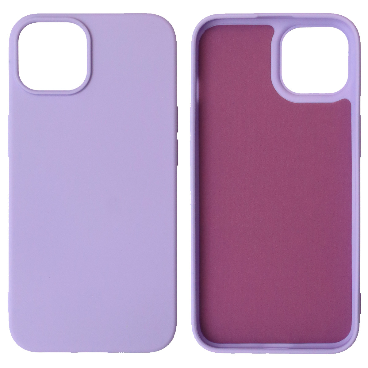 Чехол накладка NANO для iPhone 14, силикон, бархат, цвет сиреневый