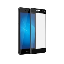 Защитное стекло 2D для HUAWEI Y5 2017 ударопрочное кант чёрный.
