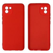 Чехол накладка NANO для SAMSUNG Galaxy A03 (SM-A035F), силикон, бархат, цвет красный