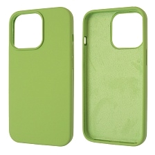Чехол накладка Silicon Case для APPLE iPhone 13 Pro (6.1), силикон, бархат, цвет фисташковый