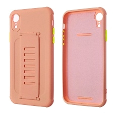 Чехол накладка LADDER NANO для APPLE iPhone XR, силикон, держатель, цвет светло коралловый