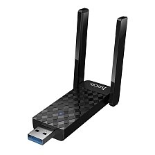 Беспроводной Wi-Fi USB адаптер HOCO HI34, 2.4ГГц, 5ГГц, Wi-FI 6, 600Mbs, цвет черный