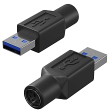 Переходник PS/2 (F) - USB (M) для компьютерной мыши и клавиатуры