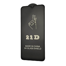 Защитное стекло 21D FULL GLUE BEST для SAMSUNG Galaxy A40 (SM-A405), цвет окантовки черный.