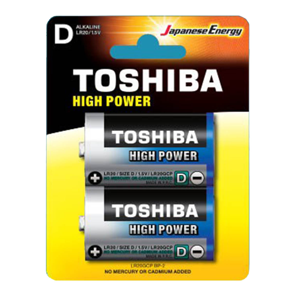 Батарейка TOSHIBA LR20 D BL2 Alkaline 1.5V