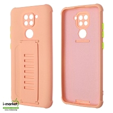 Чехол накладка LADDER NANO для XIAOMI Redmi Note 9, силикон, держатель, цвет светло коралловый