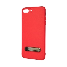 Чехол накладка BASEUS для APPLE iPhone 7 Plus, 8 Plus, силикон, подставка, цвет красный.